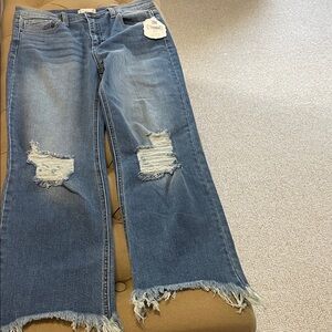 Altar'd State Straight Leg Ripped Denim Jeans